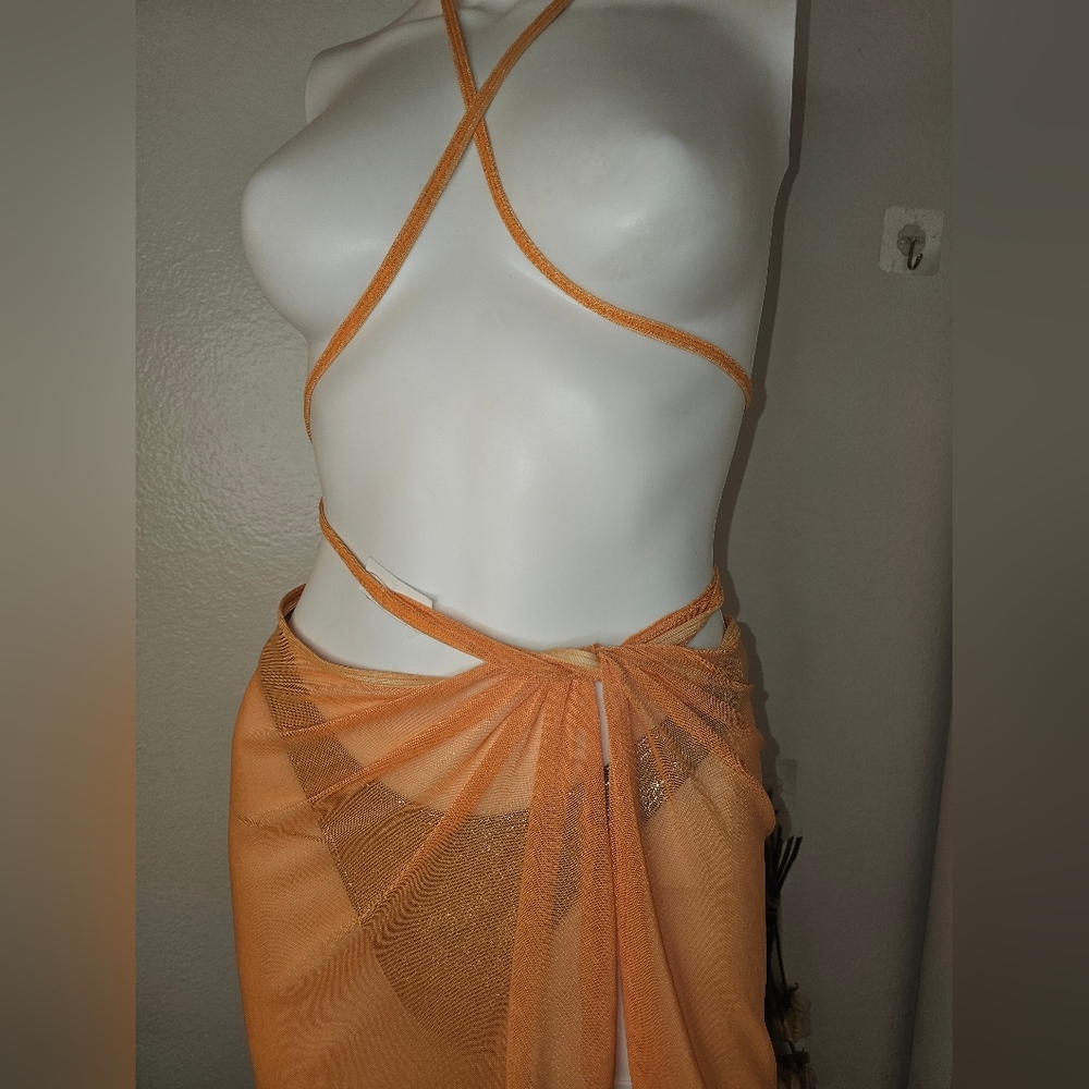 NOT AVAILABLE NWT Jessics Simpson SARONG WRAP SKIRT Cover Up Size S/M - Picture 4 of 16